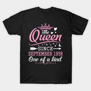 The Queen Since September 1958 One Of A Kind Happy Birthday 62 Years Old To Me You T-Shirt